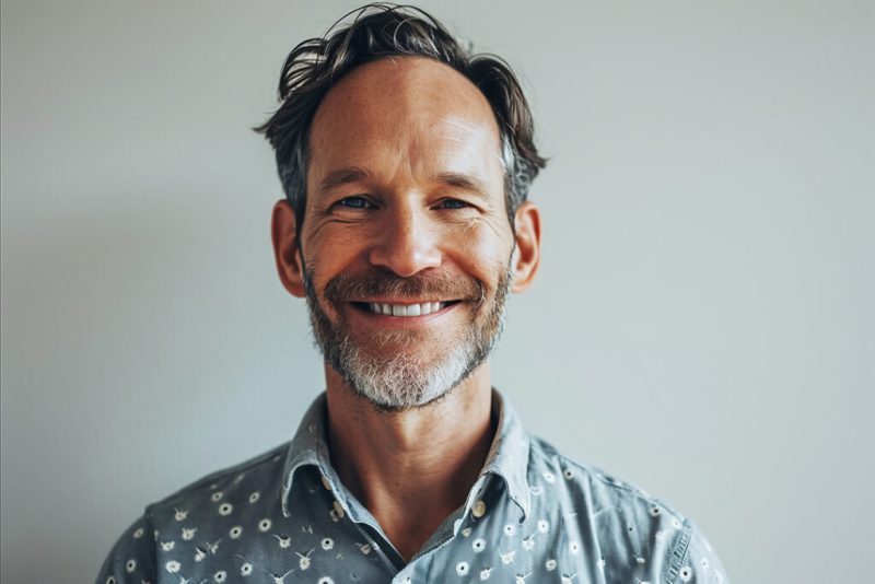 Middle Aged Retired Man Smiling at the Camera