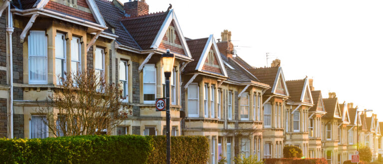 Row of houses in the UK