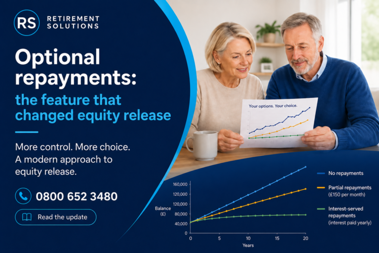 Older homeowner at home reviewing lifetime mortgage repayment options