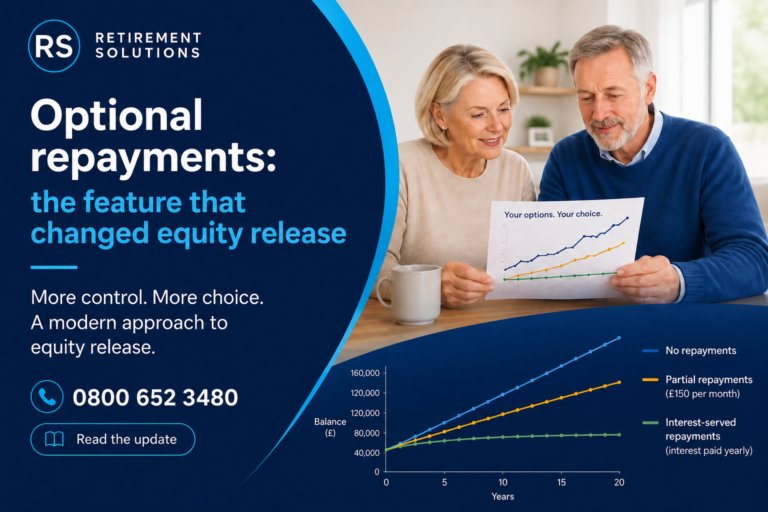 Older homeowner at home reviewing lifetime mortgage repayment options